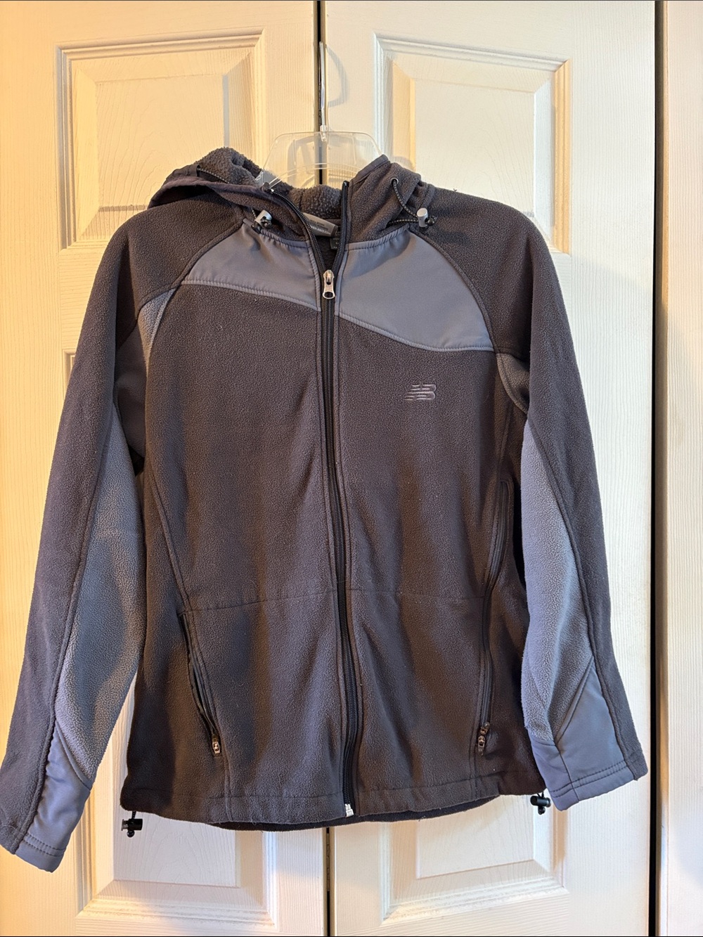 New Balance Hooded Puffer Fleece Jacket - Gray